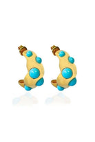 Linya Jewellery-Ayza Turkuaz Halka Küpe-Küpe-1-fleurdirect.live