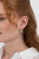 Linya Jewellery-Ayza Turkuaz Halka Küpe-Küpe-2-fleurdirect.live