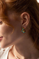 Linya Jewellery-Ayza Turkuaz Halka Küpe-Küpe-4-fleurdirect.live