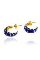 Linya Jewellery-Bonita Lacivert Mineli Küpe-Küpe-1-fleurdirect.live