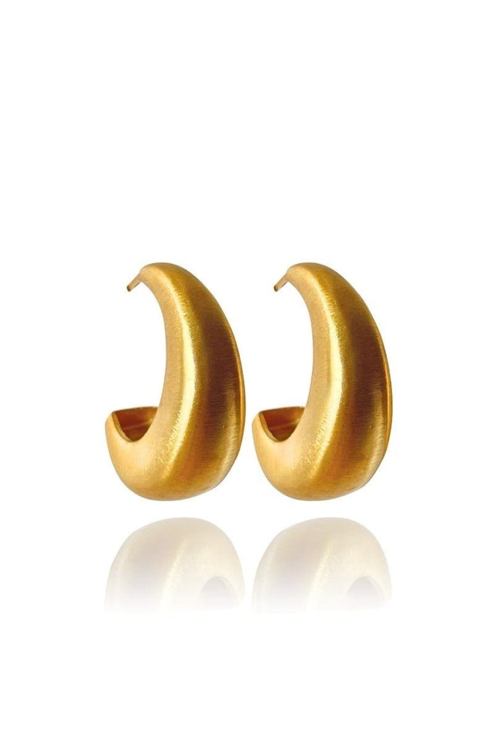 Linya Jewellery-Bony Bombeli Mat Gold Halka Küpe-Küpe-1-fleurdirect.live