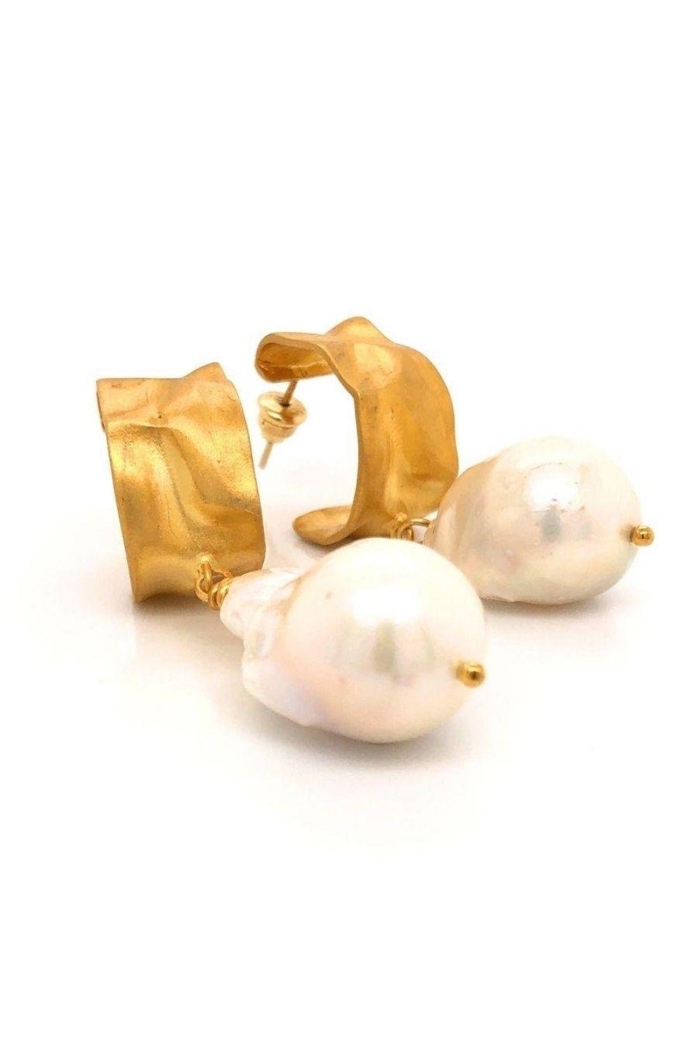 Linya Jewellery-Cora İncili Halka Küpe-Küpe-1-fleurdirect.live