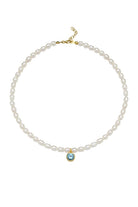 Linya Jewellery-Cosmic Büyük İncili Burç Kolye Gök Mavisi-Kolye-1-fleurdirect.live