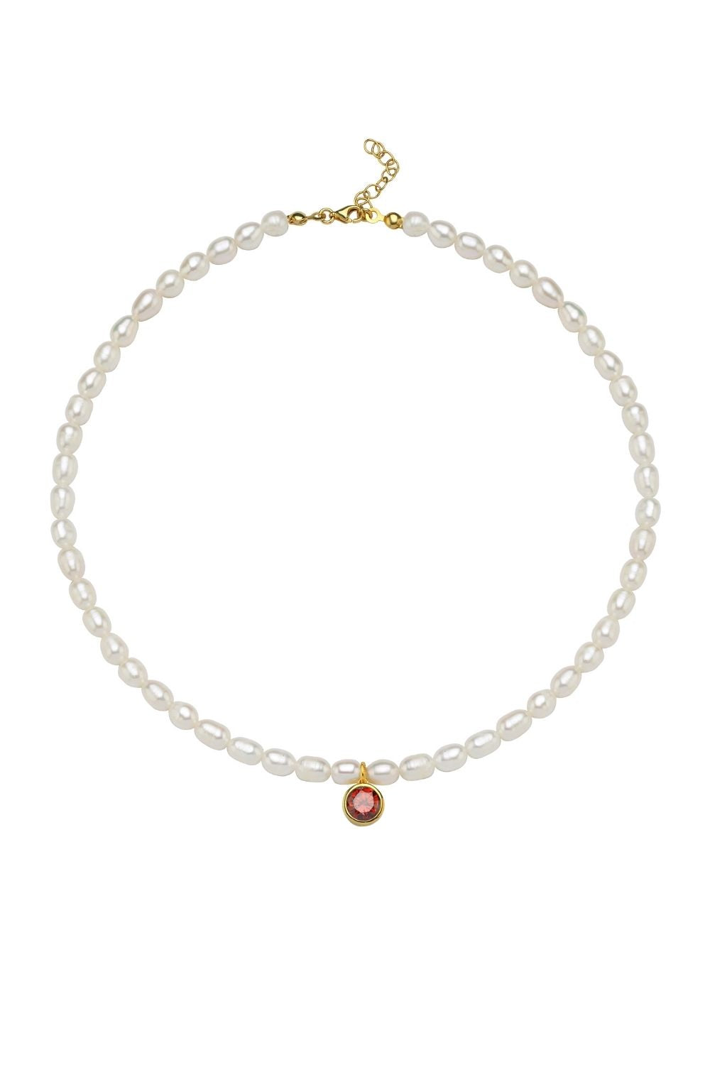 Linya Jewellery-Cosmic Büyük İncili Burç Kolye Kırmızı-Kolye-1-fleurdirect.live