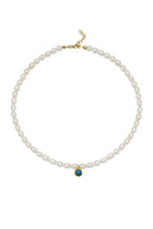 Linya Jewellery-Cosmic Büyük İncili Burç Kolye Mavi-Kolye-1-fleurdirect.live