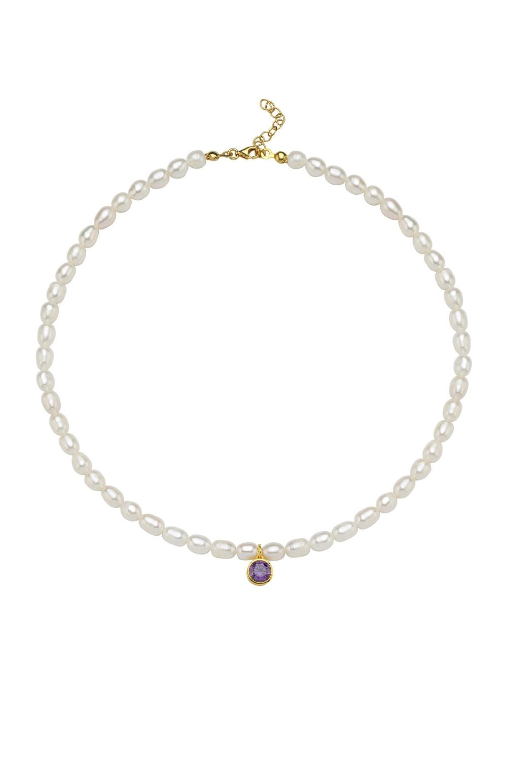 Linya Jewellery-Cosmic Büyük İncili Burç Kolye Mor-Kolye-1-fleurdirect.live