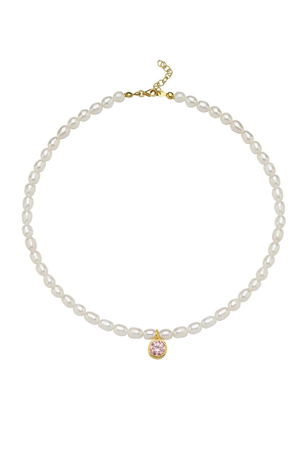 Linya Jewellery-Cosmic Büyük İncili Burç Kolye Pembe-Kolye-1-fleurdirect.live