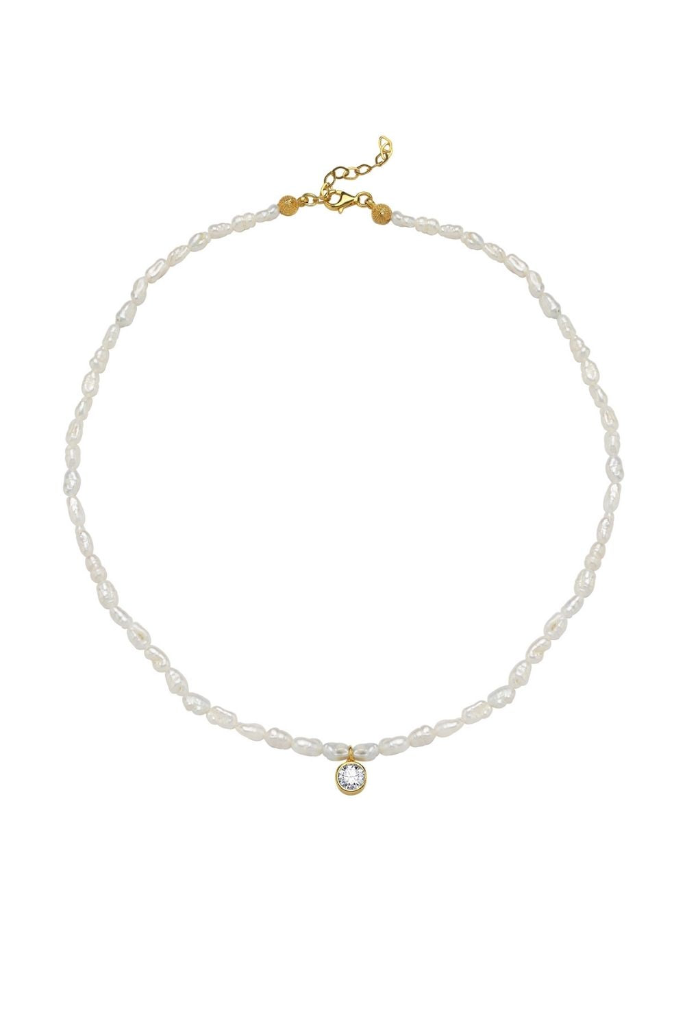 Linya Jewellery-Cosmic Küçük İncili Burç Kolye Beyaz-Kolye-1-fleurdirect.live
