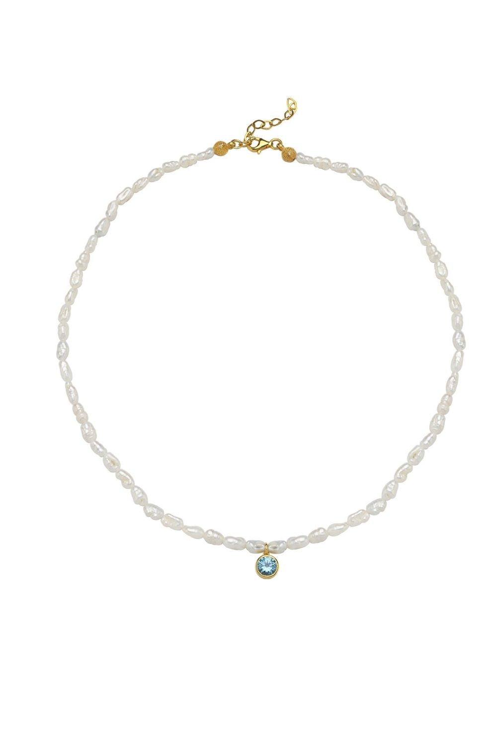 Linya Jewellery-Cosmic Küçük İncili Burç Kolye Gök Mavisi-Kolye-1-fleurdirect.live