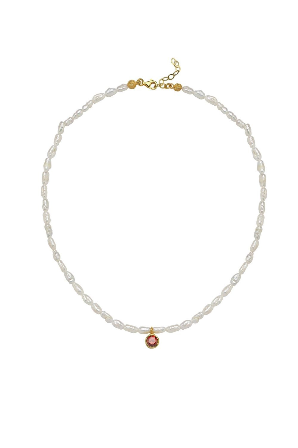 Linya Jewellery-Cosmic Küçük İncili Burç Kolye Kırmızı-Kolye-1-fleurdirect.live