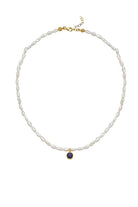 Linya Jewellery-Cosmic Küçük İncili Burç Kolye Lacivert-Kolye-1-fleurdirect.live