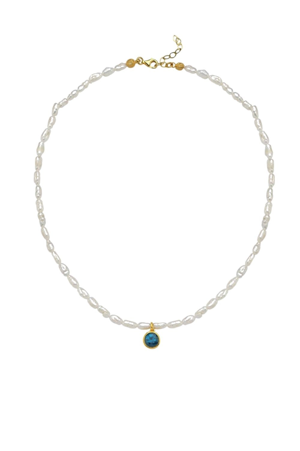 Linya Jewellery-Cosmic Küçük İncili Burç Kolye Mavi-Kolye-1-fleurdirect.live