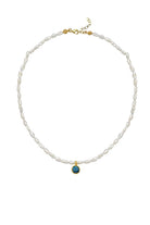 Linya Jewellery-Cosmic Küçük İncili Burç Kolye Mavi-Kolye-1-fleurdirect.live
