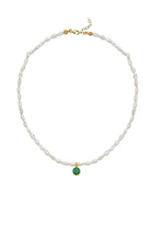 Linya Jewellery-Cosmic Küçük İncili Burç Kolye Yeşil-Kolye-1-fleurdirect.live