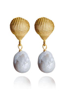 Linya Jewellery-Deniz Kabuğu Barok İnci Küpe-Küpe-1-fleurdirect.live