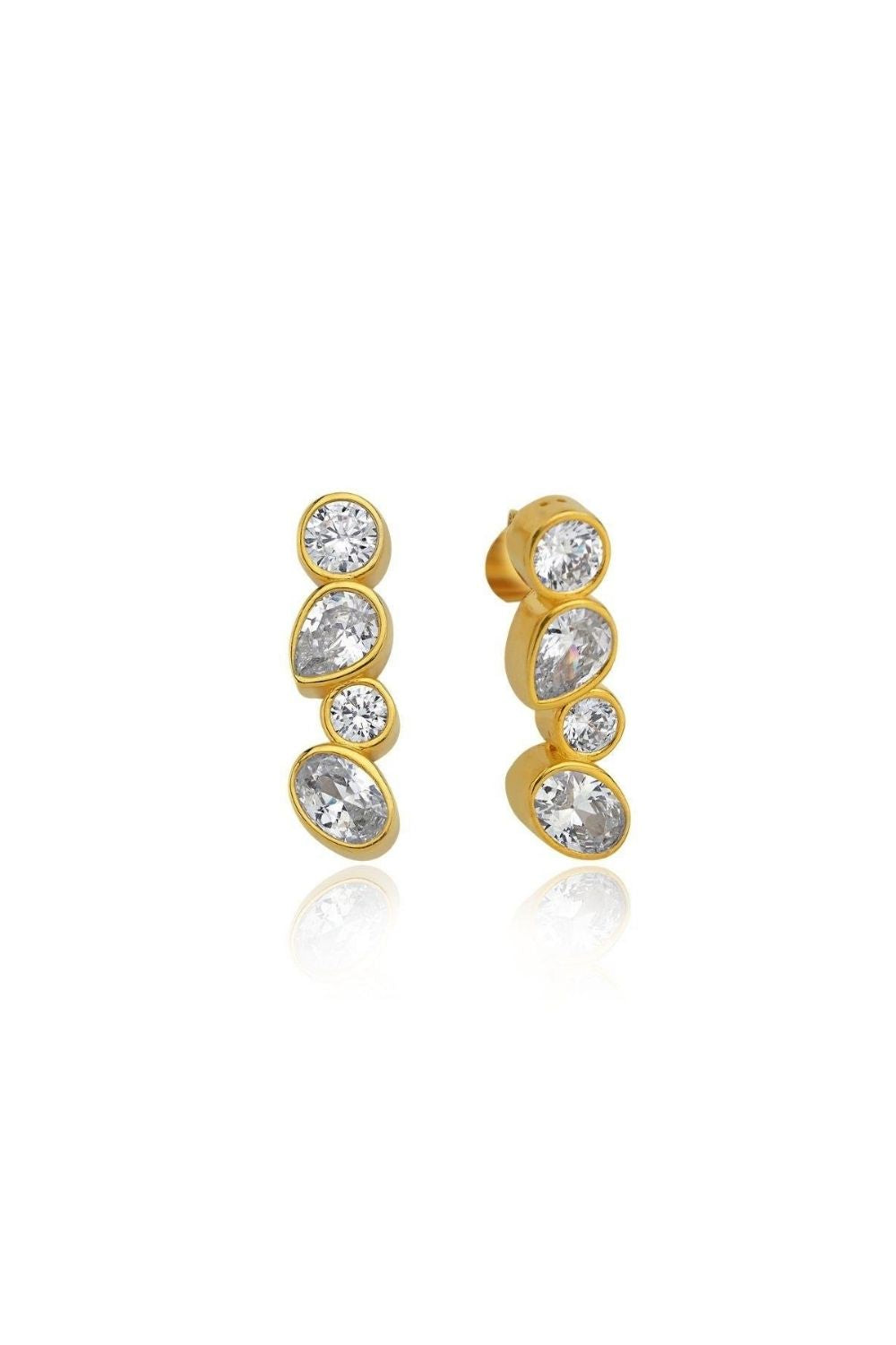 Linya Jewellery-Diana Beyaz Dört Taşlı Küpe-Küpe-1-fleurdirect.live