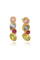 Linya Jewellery-Diana Renkli Dört Taşlı Küpe-Küpe-1-fleurdirect.live