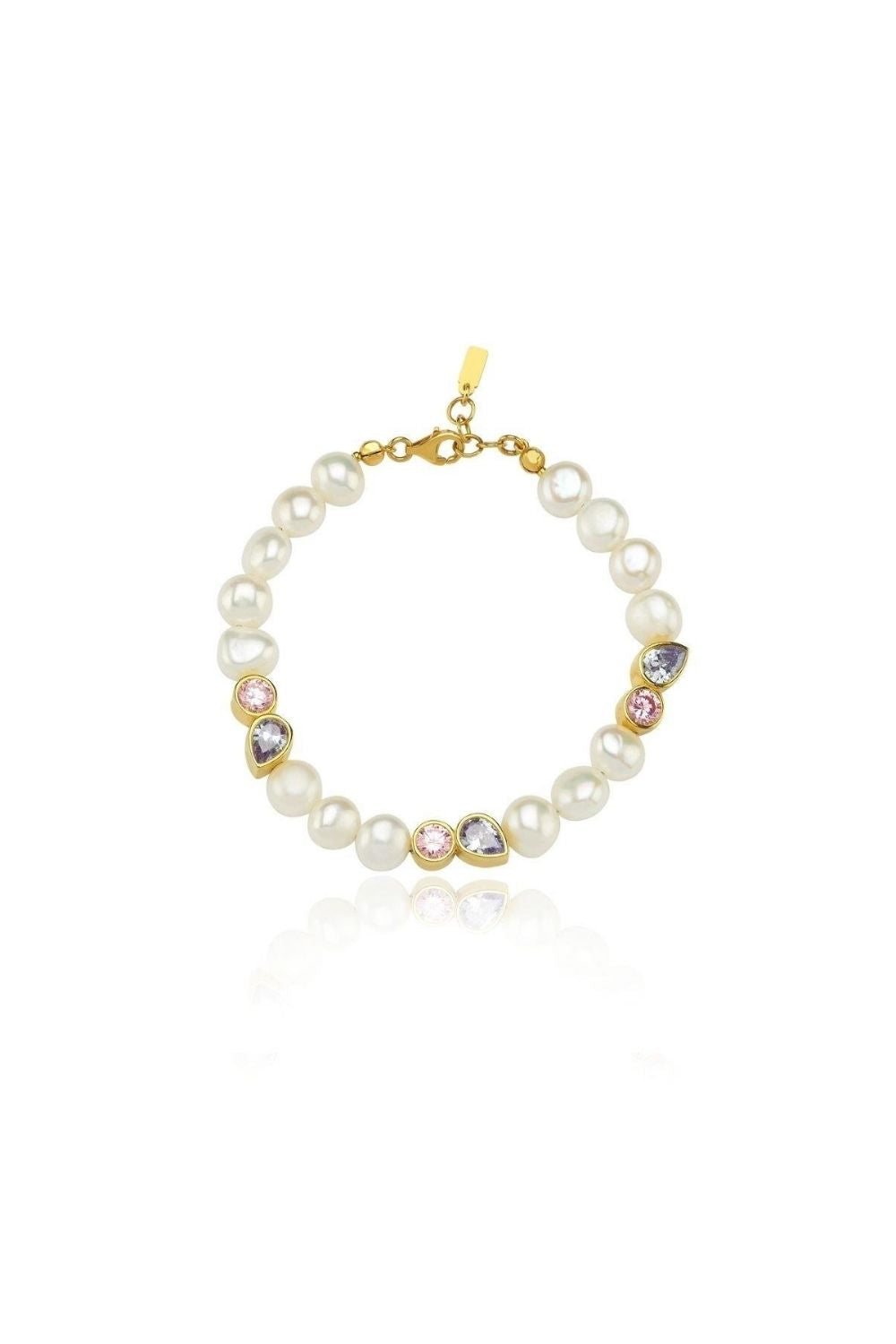 Linya Jewellery-Diana Renkli Taşlı İnci Bileklik-Bileklik-1-fleurdirect.live