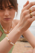 Linya Jewellery-Diana Renkli Taşlı İnci Bileklik-Bileklik-3-fleurdirect.live