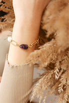 Linya Jewellery-Elly Mor Taş Bileklik-Yüzük-1-fleurdirect.live