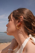 Linya Jewellery-Emily Beyaz Taşlı Halka Küpe-Küpe-3-fleurdirect.live