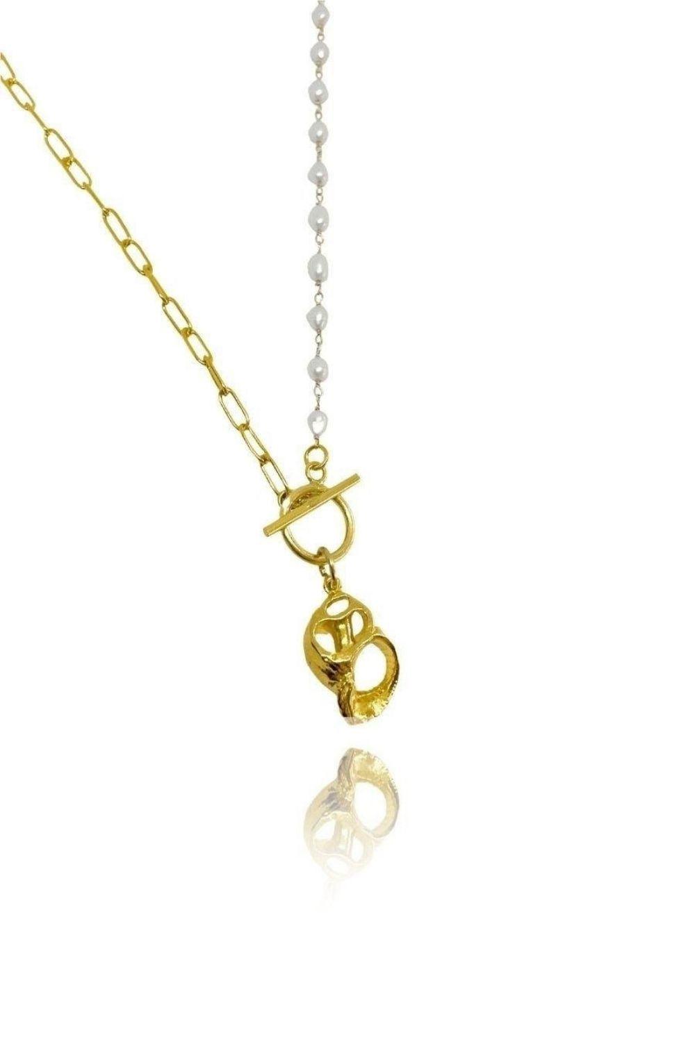 Linya Jewellery-Gela Midye Zincir Kolye-Kolye-1-fleurdirect.live