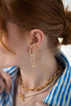 Linya Jewellery-İkili İncili Kıkırdak Küpe-Küpe-2-fleurdirect.live