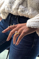Linya Jewellery-İncili Şerit Yüzük-Yüzük-2-fleurdirect.live