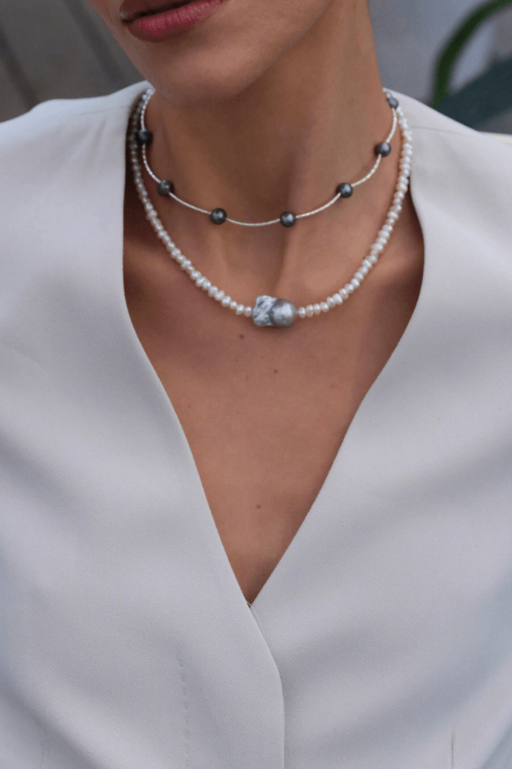 Linya Jewellery-İnka Gri Barok İncili Kolye-Kolye-3-fleurdirect.live