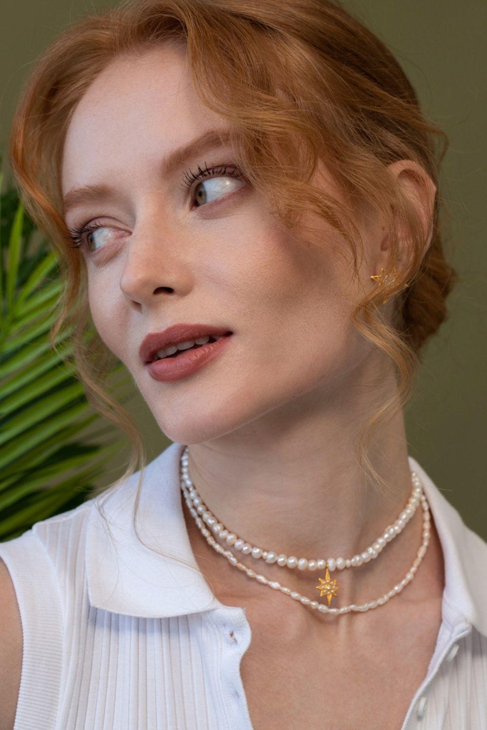 Linya Jewellery-Kutup Yıldızı İnci Kolye-Kolye-3-fleurdirect.live