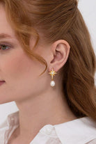 Linya Jewellery-Kutup Yıldızı İncili Küpe-Küpe-2-fleurdirect.live