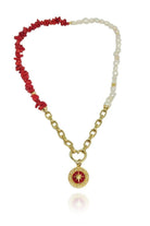 Linya Jewellery-Kutup Yıldızı Kırmızı Mercan Madalyon-Kolye-1-fleurdirect.live