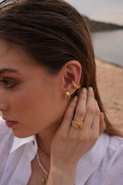 Linya Jewellery-Lina Mavi Damla Taşlı Küpe-Küpe-2-fleurdirect.live