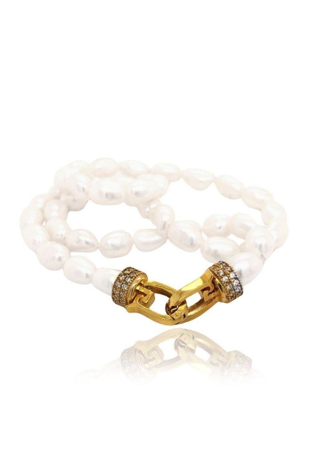 Linya Jewellery-Lock Taşlı İnci Kolye-Kolye-1-fleurdirect.live
