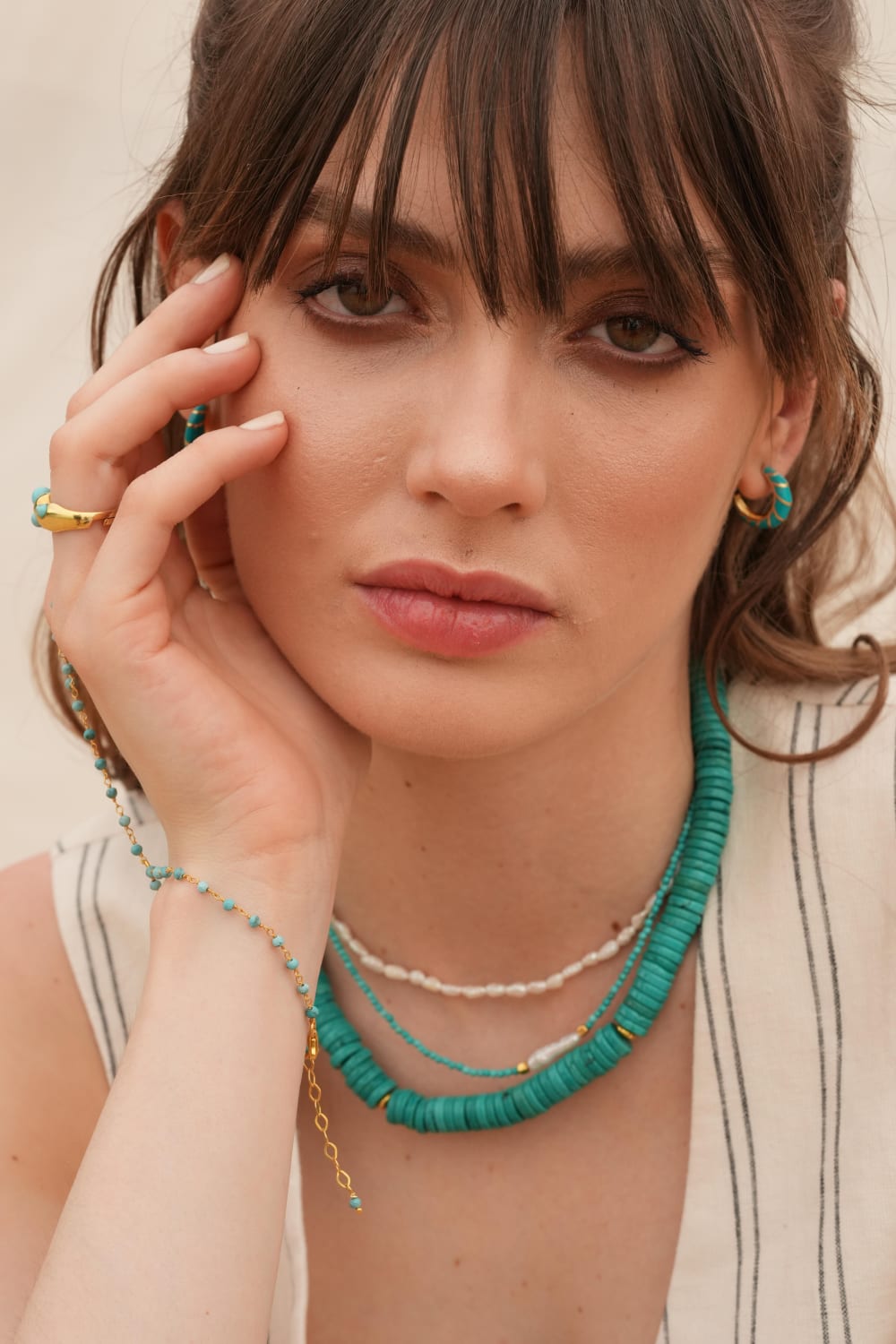 Linya Jewellery-Meg Turkuaz Küçük İncili Kolye-Kolye-2-fleurdirect.live
