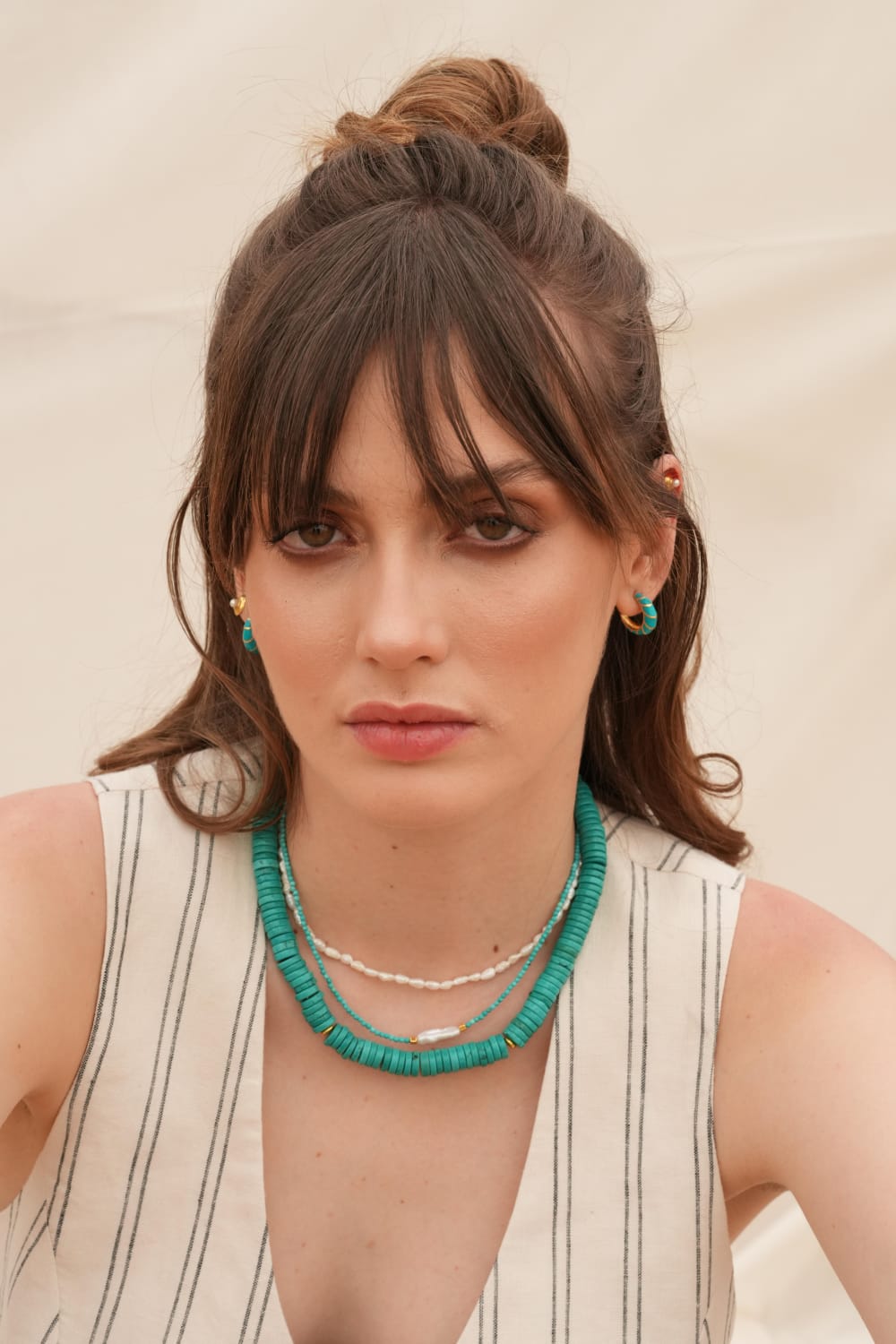 Linya Jewellery-Meg Turkuaz Küçük İncili Kolye-Kolye-4-fleurdirect.live