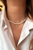 Linya Jewellery-Mono L Harfli İnci Kolye-Kolye-2-fleurdirect.live