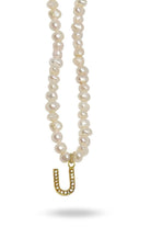 Linya Jewellery-Mono U Harfli İnci Kolye-Kolye-1-fleurdirect.live