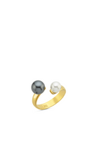 Linya Jewellery-Nera Gri İncili Yüzük Gold-Yüzük-1-fleurdirect.live