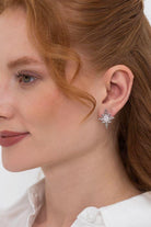 Linya Jewellery-Nore Kutup Yıldızı Taşlı Küpe Gümüş-Küpe-1-fleurdirect.live