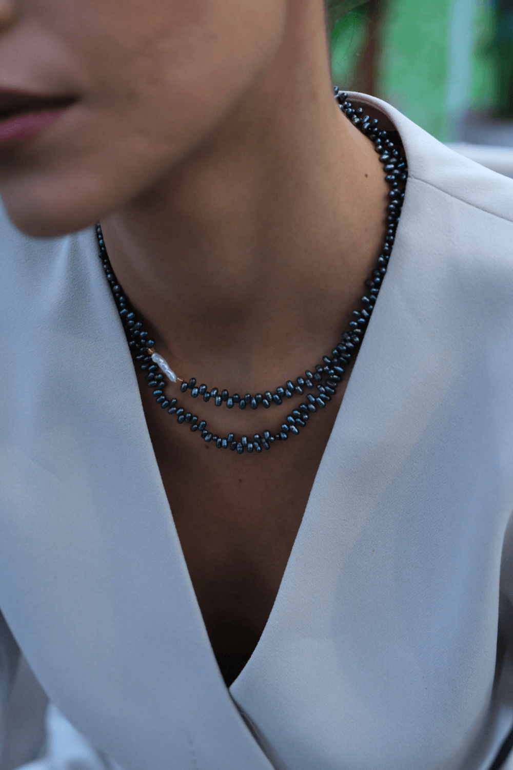 Linya Jewellery-Oden Asimetrik Siyah Barok İncili Kolye-Kolye-2-fleurdirect.live