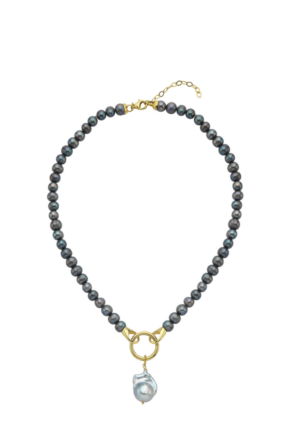 Linya Jewellery-Odra Siyah Barok İnci Kolye-Kolye-1-fleurdirect.live