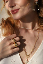 Linya Jewellery-Oktagon Beyaz Taşlı Yüzük-Yüzük-2-fleurdirect.live