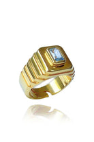Linya Jewellery-Oktagon Mavi Taşlı Yüzük-Yüzük-1-fleurdirect.live