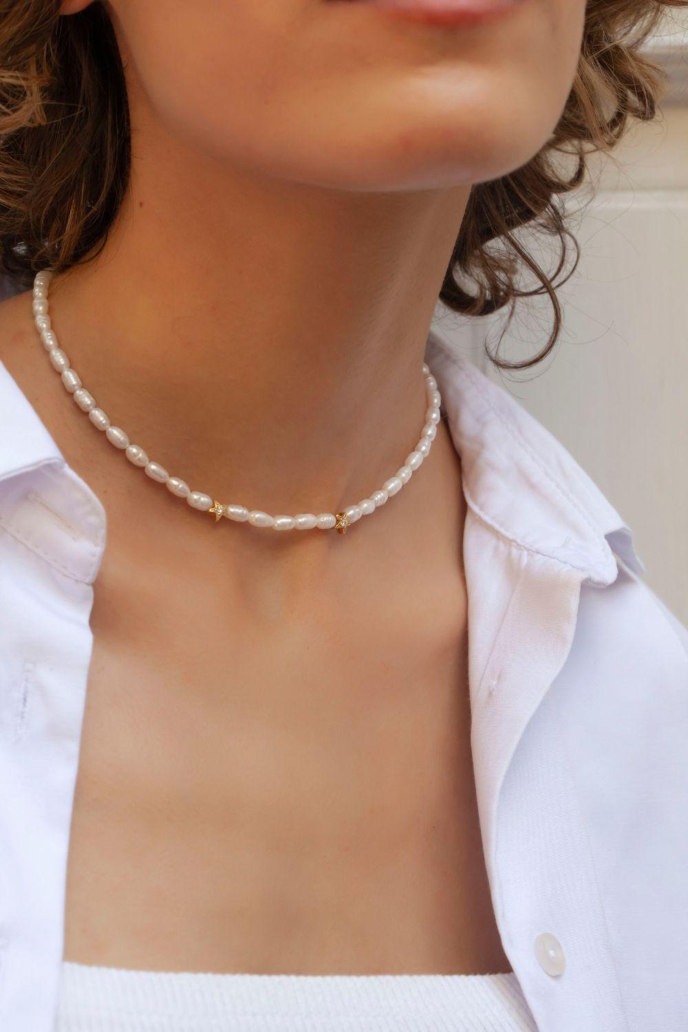 Linya Jewellery-Rometta Yıldızlı İnci Kolye-Kolye-1-fleurdirect.live