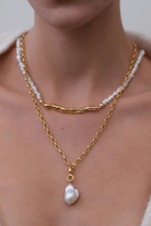 Linya Jewellery-Tapy Barok İnci Kalın Zincir Kolye-Kolye-2-fleurdirect.live