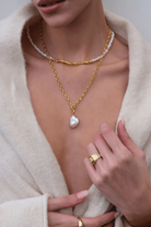 Linya Jewellery-Tapy Barok İnci Kalın Zincir Kolye-Kolye-4-fleurdirect.live