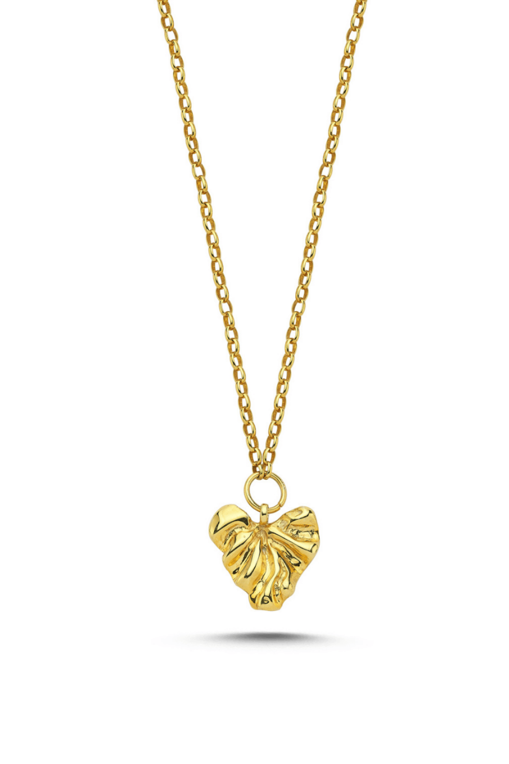 Linya Jewellery-Tesa Kalp Kolye Gold-Kolye-1-fleurdirect.live