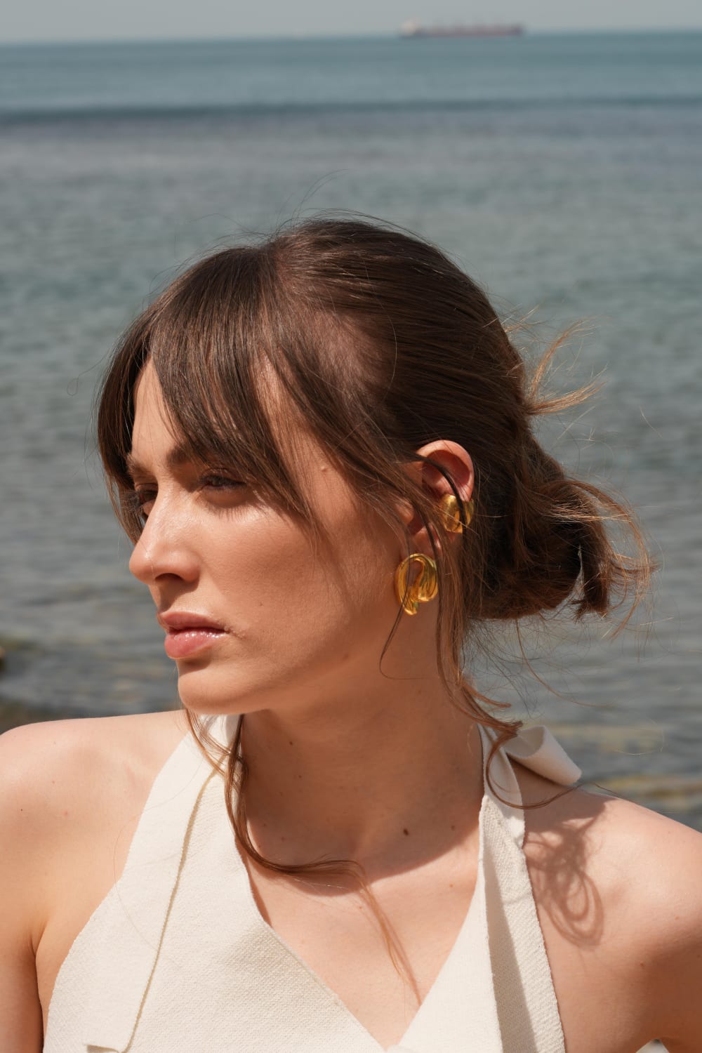 Linya Jewellery-Tina Büyük Midye Küpe-Küpe-2-fleurdirect.live