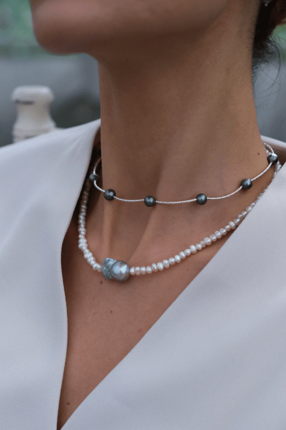 Linya Jewellery-Tohora Siyah İnci Choker-Kolye-2-fleurdirect.live